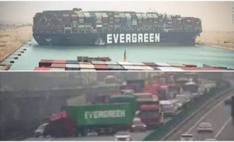 Njëjtë si anija në Suez, një kamion “Evergreen” bllokon autostradën në Kinë