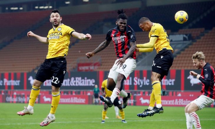 Kur ka penallti nuk ka rrezik për Milan-in, 11-metërshi e shpëton nga humbja me Udinesen