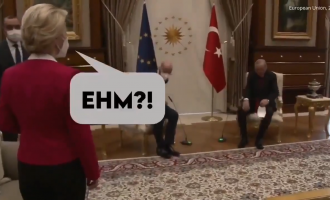 Shkoi për vizitë te Erdogani, Von der Leyen mbetë në këmbë në takim (VIDEO)