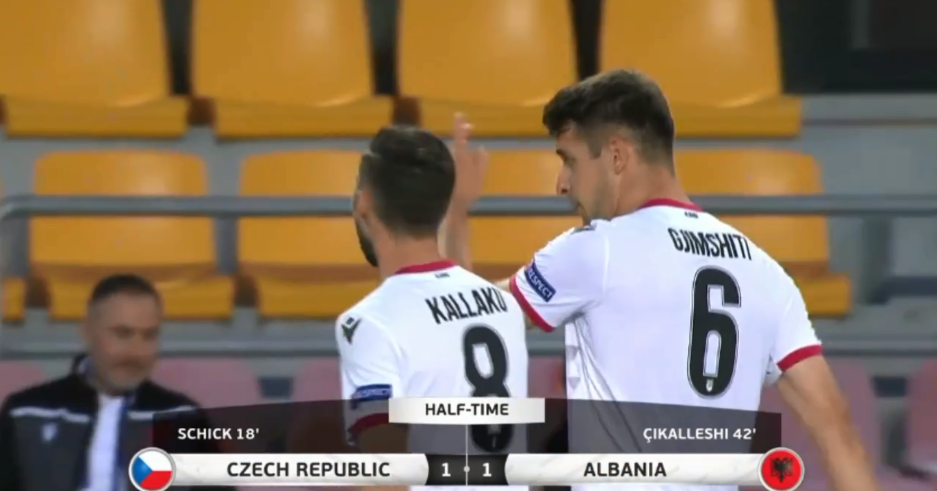 Përfundon pjesa e parë me rezultat të barabart mes Çekisë dhe Shqipërisë