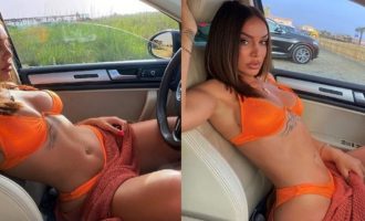 Ana Kabashi rritë temperaturat, pozon provokuese në veturë