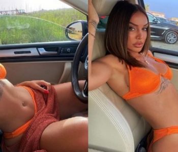 Ana Kabashi rritë temperaturat, pozon provokuese në veturë