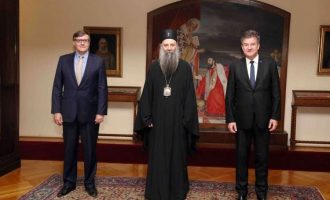 Lajçak e Palmer flasin me patriarkun e Kishës Ortodokse Serbe për dialogun