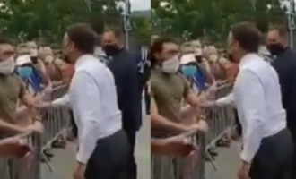 Macron reagon pas shuplakës që mori sot