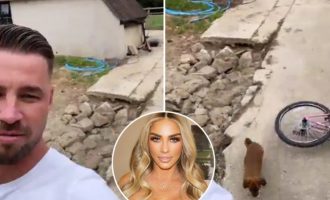 Shtëpia e modeles,Katie Price është e rrethuar nga grumbuj rrënojash dhe papastërti